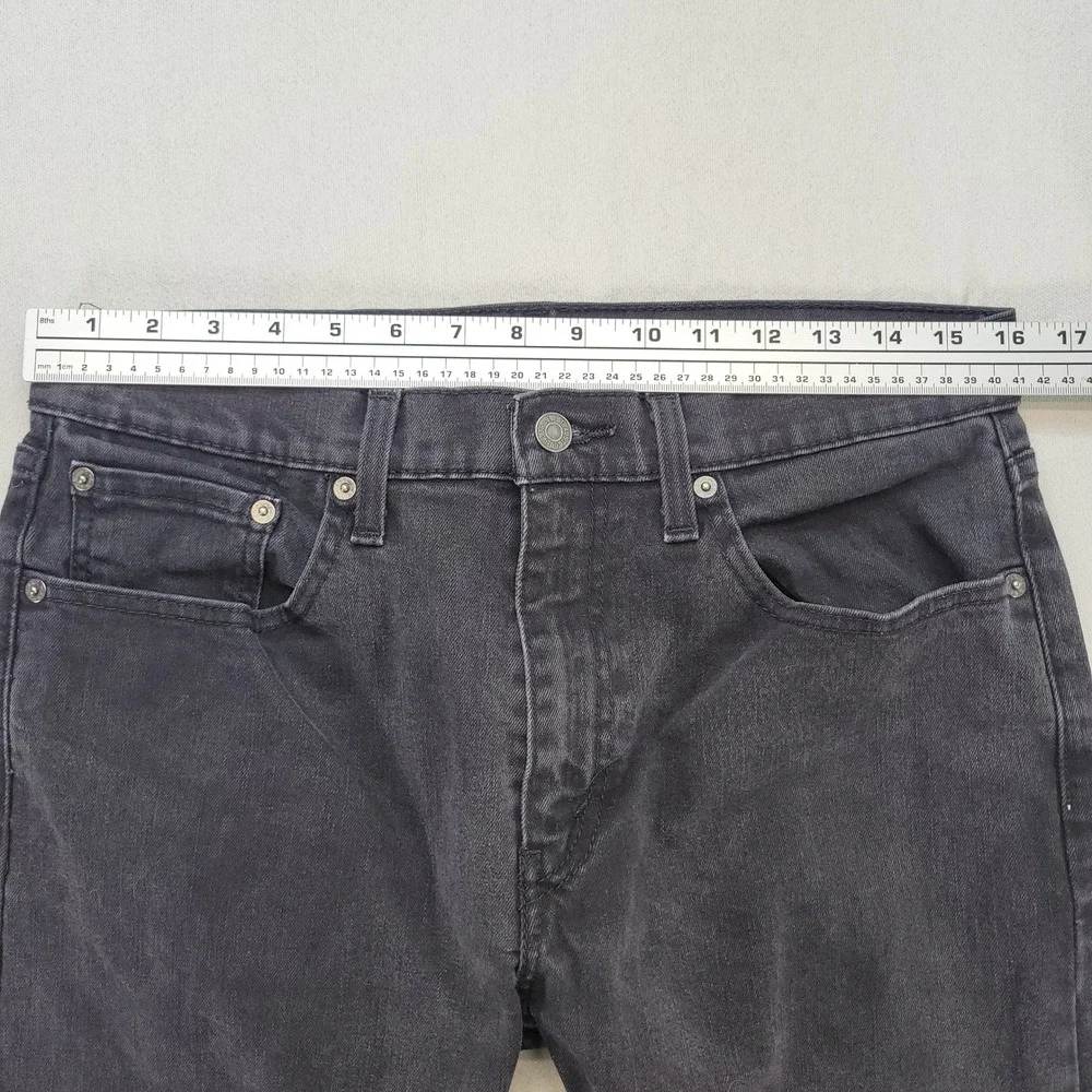 Levi's 502 Regular Taper Jeans Mens 32x32 Black Denim Stretch Mid Rise